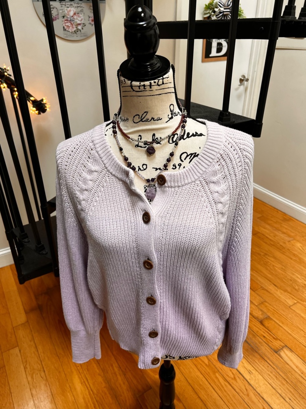 Universal Thread Lavender Button-Front Knit Cardigan - Picture 2 of 6